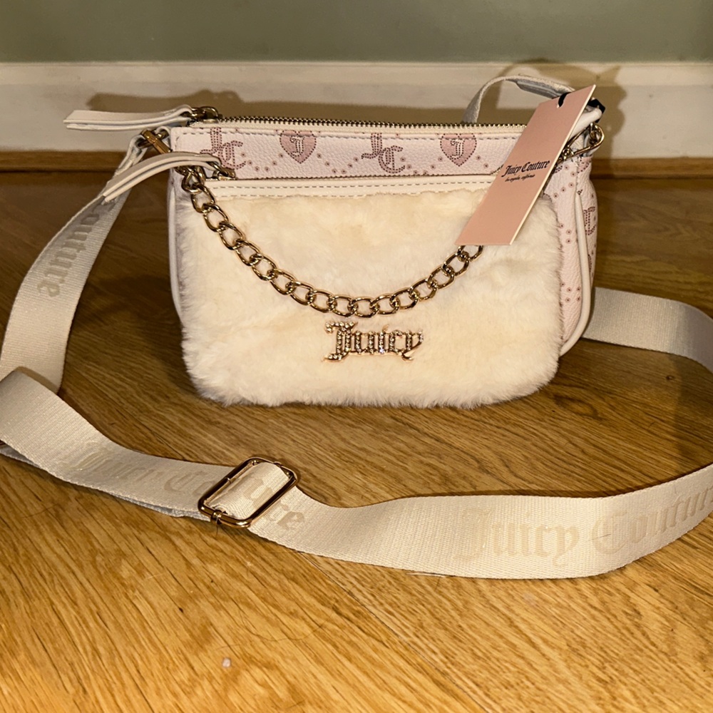 Juicy Couture White and Gold Crossbody Bag